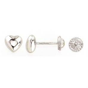 14kt Baby Puffed Heart Screw Back Stud Earrings BBX4NSE8438W